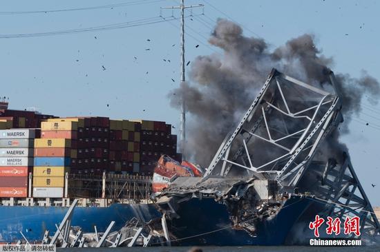Collapsed Baltimore bridge starts demolition in U.S.