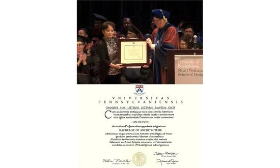 Lin Huiyin awarded Bachelor of Architecture diploma from University of Pennsylvania