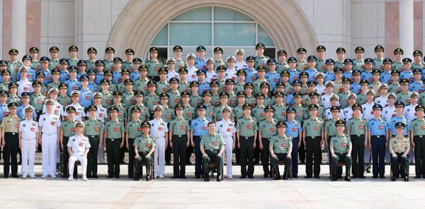 Chinese President Xi Jinping, also general secretary of the Communist Party of China Central Committee and chairman of the Central Military Commission (CMC), meets with participants of the CMC Political Work Conference in Yan'an, northwest China's Shaanxi Province, June 17, 2024. The CMC Political Work Conference was held from Monday to Wednesday in Yan'an, an old revolutionary base in northwest China's Shaanxi Province. Xi attended the conference and delivered an important speech. (Xinhua/Li Gang)