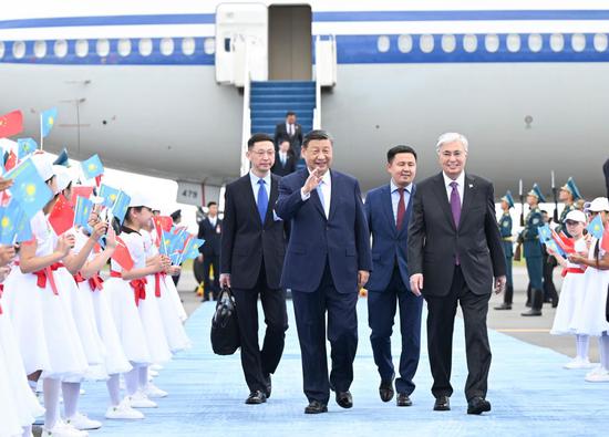 Xi arrives in Kazakhstan for state visit, SCO summit with focus on bolstering cooperation
