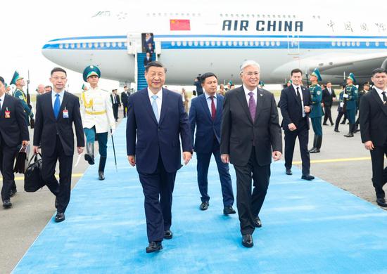Xi arrives in Kazakhstan for state visit, SCO summit with focus on bolstering cooperation