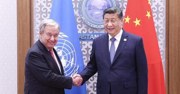 Xi meets with UN Secretary-General Antonio Guterres