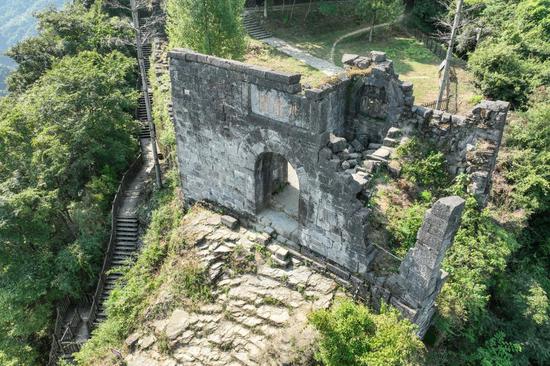 Aerial view of Hailongtun Fortress Site in Guizhou