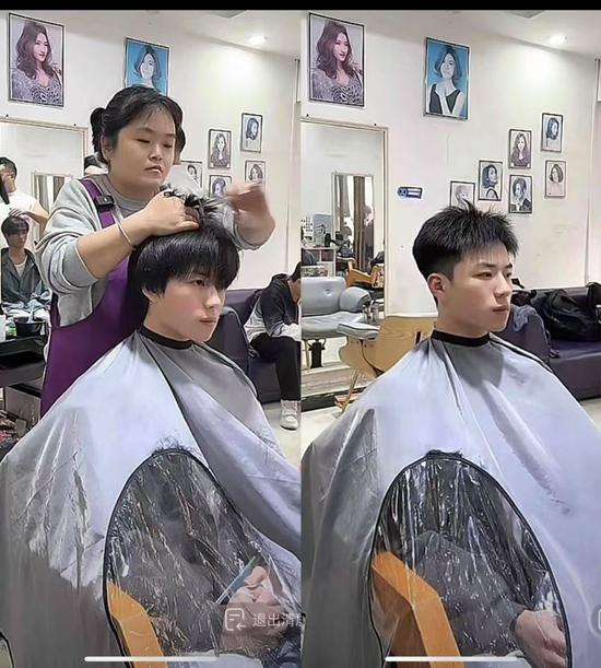 Xiaohua's guest, before and after the haircut.