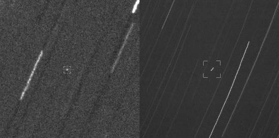 Left Image taken at 20:34:11 on Dec. 3, 2024, Beijing Time shows the asteroid during its approach. The right image was captured 42 minutes before impact at 23:33:08 on Dec. 3, 2024, Beijing Time by the Yaoan high-precision telescope. (Photo/Purple Mountain Observatory)