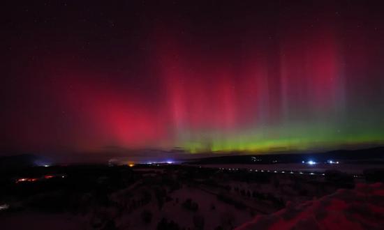 Strong geomagnetic storm triggers spectacular auroras in northern China