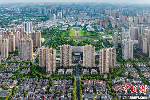Aerial veiw of Wujin District in Changzhou City, Jiangsu Province. (File photo: China News Service)