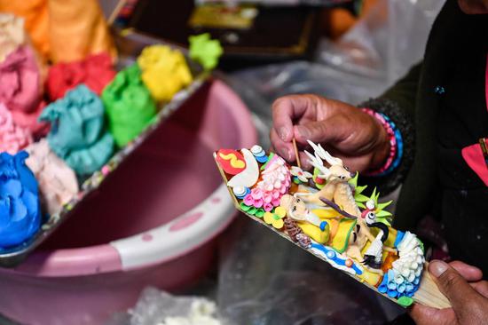 Beautiful handmade butter sculptures to greet Tibetan New Year