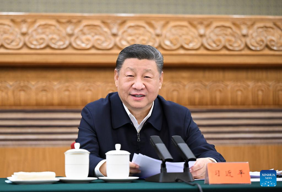 Xi Jinping, general secretary of the Communist Party of China Central Committee, also Chinese president and chairman of the Central Military Commission, attends a symposium on private enterprises, where he delivers an important speech, in Beijing, capital of China, Feb. 17, 2025. (Xinhua/Xie Huanchi)