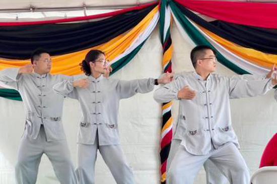 China's medical aid team to Guyana showcases Chinese aerobic exercise at Mashramani festival