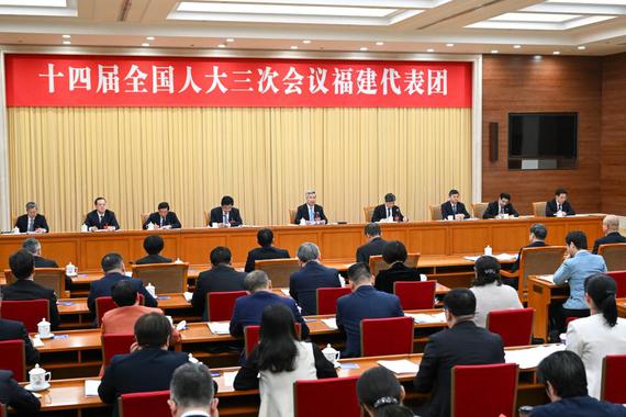 Li Xi, a member of the Standing Committee of the Political Bureau of the Communist Party of China (CPC) Central Committee and secretary of the CPC Central Commission for Discipline Inspection, joins his fellow lawmakers from Fujian Province in a group deliberation at the third session of the 14th National People's Congress (NPC) in Beijing, capital of China, March 5, 2025. (Xinhua/Zhang Ling) Li Xi, a member of the Standing Committee of the Political Bureau of the Communist Party of China (CPC) Central Committee and secretary of the CPC Central Commission for Discipline Inspection, joins his fellow lawmakers from Fujian Province in a group deliberation at the third session of the 14th National People's Congress (NPC) in Beijing, capital of China, March 5, 2025. (Xinhua/Zhang Ling)