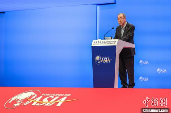 Ban Ki-moon, chairman of Boao Forum for Asia (BFA) and 8th secretary general of the United Nations, delivers a speech at a panel discussion themed on "Global Free Trade Port Development" during the BFA Annual Conference 2025 in Boao, south China's Hainan Province, March 25, 2025. Ban Ki-moon, chairman of Boao Forum for Asia (BFA) and 8th secretary general of the United Nations, delivers a speech at a panel discussion themed on "Global Free Trade Port Development" during the BFA Annual Conference 2025 in Boao, south China's Hainan Province, March 25, 2025.