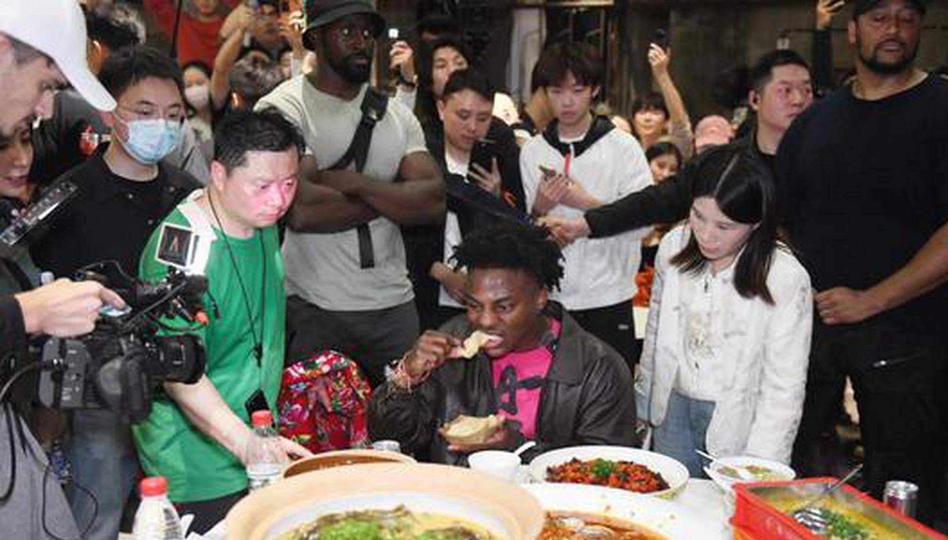 American influencer IShowSpeed meets with 'Nae Nae song' creator in Central China city