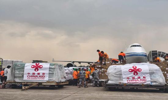 China has been accelerating efforts in post-disaster resettlement, relief aid, water supply, and public health and epidemic prevention. (Photo/Screenshot of Chinese Embassy in Myanmar WeChat account)