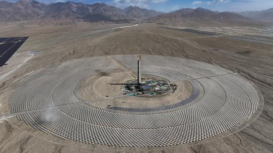 Largest solar thermal power project under construction in Qinghai