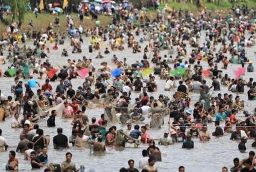 China's Sacred Fish Festival attracts tens of thousands of Myanmar tourists