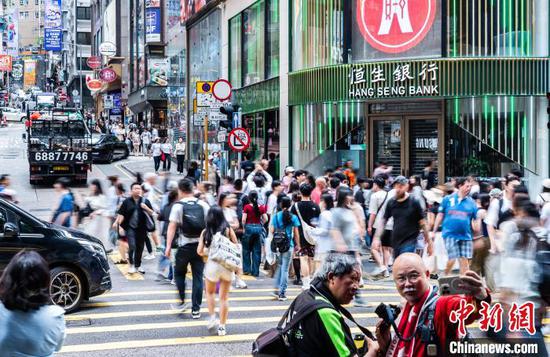 Street view of Hong Kong Special Administrative Region, May 3, 2025. (Photo/China News Service) Street view of Hong Kong Special Administrative Region, May 3, 2025. (Photo/China News Service)