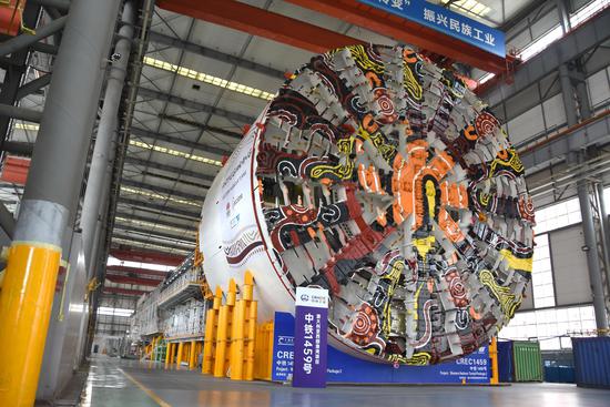 A close look at largest shield tunneling machine to be exported by China