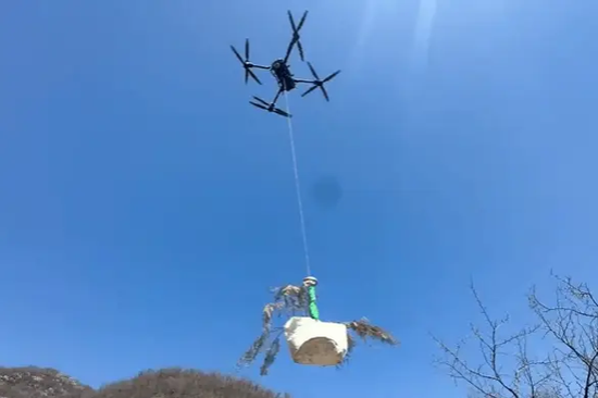 Drones plant seedlings on Beijing's cliffs