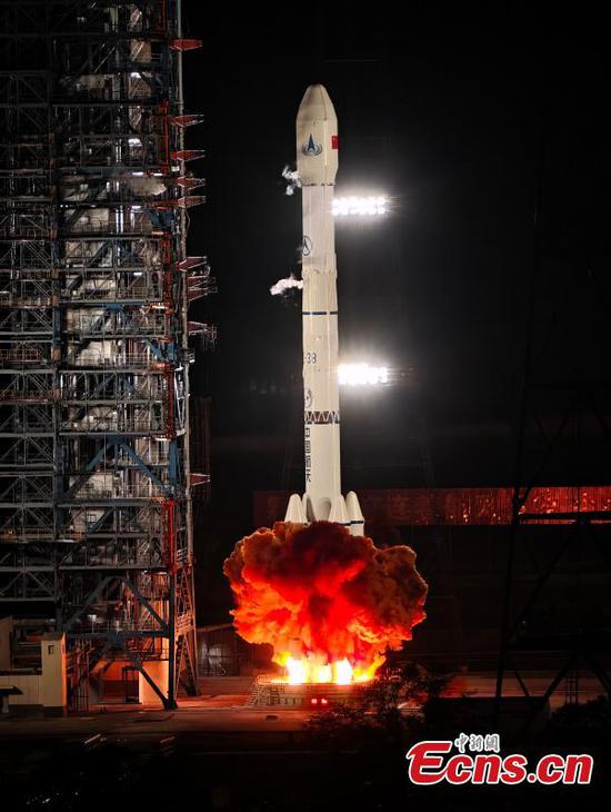 A Long March-3B Y110 carrier rocket carrying China's Tianwen-2 probe blasts off from the Xichang Satellite Launch Center in southwest China's Sichuan Province, May 29, 2025. (Photo provided to China News Service) A Long March-3B Y110 carrier rocket carrying China's Tianwen-2 probe blasts off from the Xichang Satellite Launch Center in southwest China's Sichuan Province, May 29, 2025. (Photo provided to China News Service)