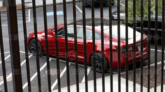 File photo: The red Tesla purchased by Donald Trump.
