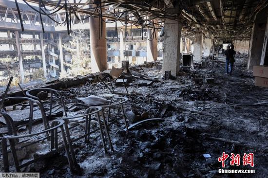 Debris is scattered across the scorched floors of Iran’s state television headquarters in Tehran, Iran, June 19, 2025. The building was struck by four bombs on June 16. (Photo:VCG) Debris is scattered across the scorched floors of Iran’s state television headquarters in Tehran, Iran, June 19, 2025. The building was struck by four bombs on June 16. (Photo:VCG)