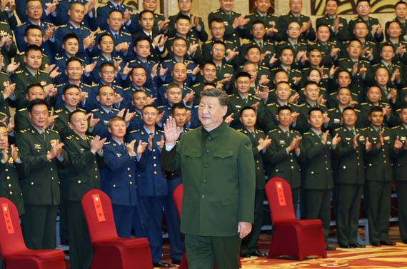 Chinese President Xi Jinping, also general secretary of the Communist Party of China Central Committee and chairman of the Central Military Commission, meets with representatives of military personnel stationed in Xizang, in Lhasa, southwest China's Xizang Autonomous Region, Aug. 20, 2025. (Xinhua/Li Gang)