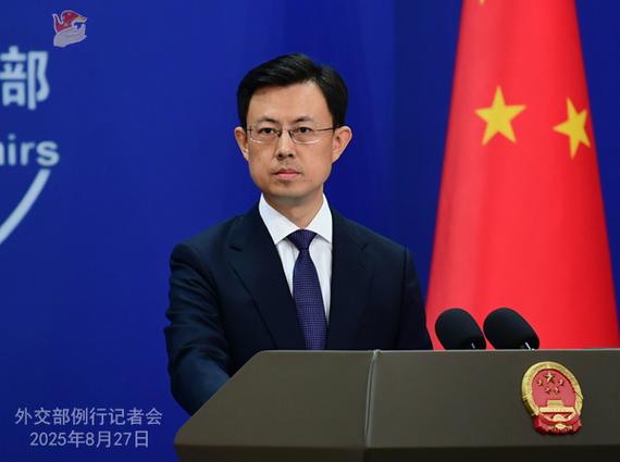 Foreign Ministry Spokesperson Guo Jiakun addresses a regular press conference on August 27, 2025. (Photo/fmprc.gov.cn)
