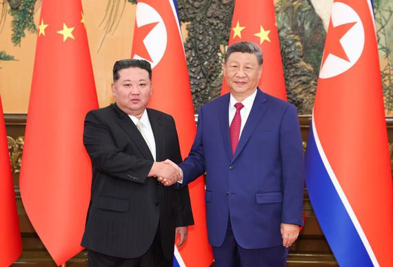 Xi Jinping, general secretary of the Communist Party of China Central Committee and Chinese president, holds talks with Kim Jong Un, general secretary of the Workers' Party of Korea and president of the State Affairs of the Democratic People's Republic of Korea, at the Great Hall of the People in Beijing, capital of China, Sept. 4, 2025. Kim Jong Un is in China for commemorations marking the 80th anniversary of the victory in the Chinese People's War of Resistance against Japanese Aggression and the World Anti-Fascist War. (Xinhua/Huang Jingwen)