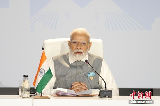 Photo shows Indian Prime Minister Narendra Modi. (Photo: China News Service/Sheng Jiapeng)