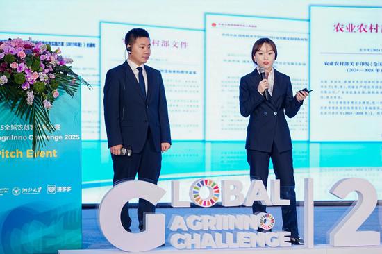 China’s “Swine Herd Real-time Guard Battle” presents their project to the judges and audience in Hangzhou, Aug 29, 2025. (Photo provided by the organizer)