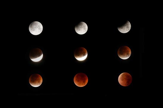 'Blood moon' appears as total lunar eclipse dazzles sky