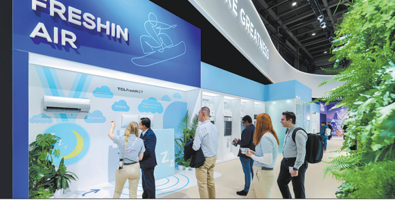 A view of TCL's booth during the IFA 2025, the world's leading trade fair for consumer electronics held in Berlin, Germany. (Photo provided to China Daily)
