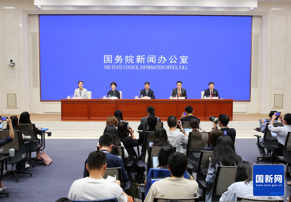 Chinese Minister of Ecology and Environment Huang Runqiu attends a press conference held by the State Council Information Office on promoting high-quality development through high-level ecological and environmental protection in Beijing, capital of China, Sept. 19, 2025. (Photo from the State Council Information Office)