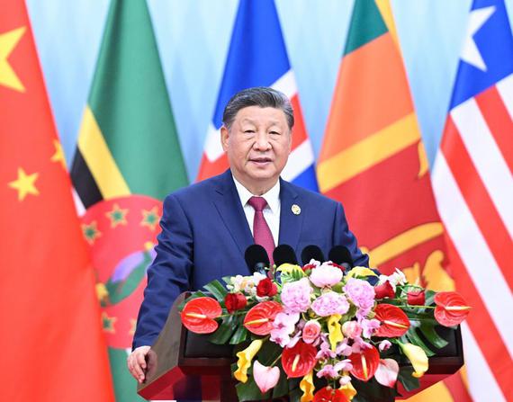 Chinese President Xi Jinping attends the opening ceremony of the Global Leaders' Meeting on Women and deliv