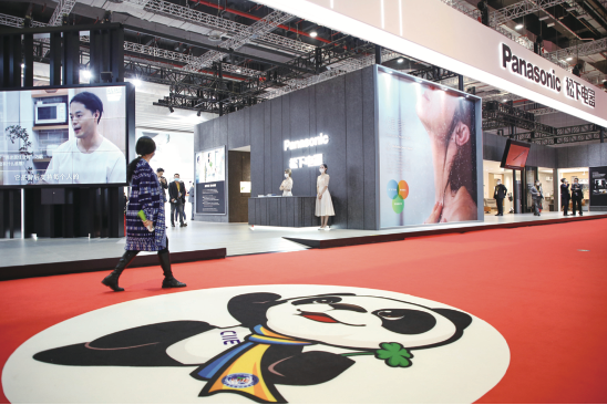 Panasonic's booth at previous CIIE. [Photo/Guo Zhihua]