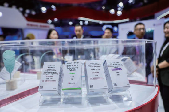 Gilead's products showcased at the CIIE. [Photo/Gilead Sciences]