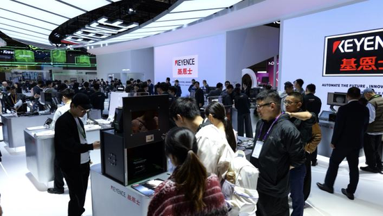 The KEYENCE booth at the CIIE. [Photo provided by KEYENCE]