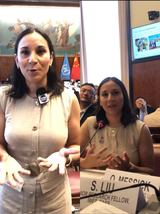 Zea delivering her speech at the seminar and accepting interview afterwards. Photos provided by ChinaDaily