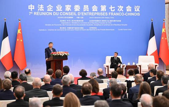 Xi, Macron attend closing ceremony of seventh meeting of China-France Business Council