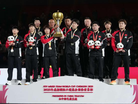 China wins third straight ITTF Mixed Team World Cup title