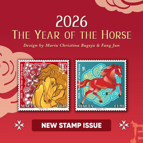 The Year of the Horse stamps issued by MaltaPost. (Photo from Malta Post)