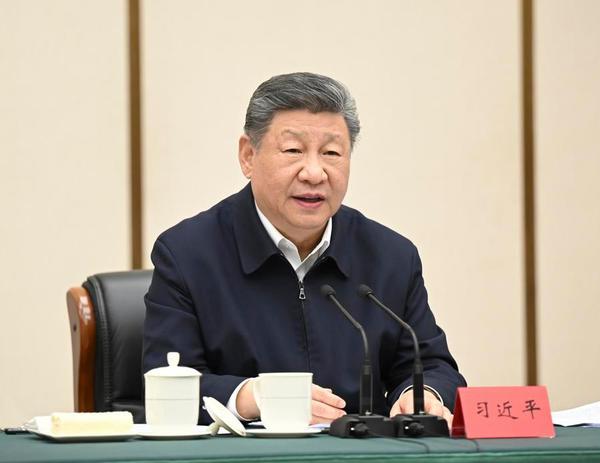 Chinese President Xi Jinping, also general secretary of the Communist Party of China Central Committee and chairman of the Central Military Commission, chairs a symposium on further advancing the high-quality construction and development of the Xiong'an New Area in the Xiong'an New Area, north China's Hebei Province, March 23, 2026. (Xinhua/Xie Huanchi)
