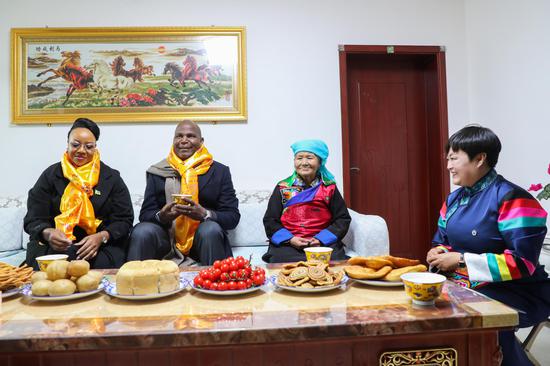 Mozambican president visits Qinghai Province in NW China