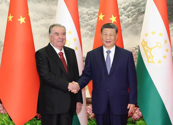 Chinese President Xi Jinping holds talks with Tajikistan's President Emomali Rahmon, who is on a state visit to China, at the Great Hall of the People in Beijing, capital of China, May 12, 2026. (Xinhua/Huang Jingwen)
