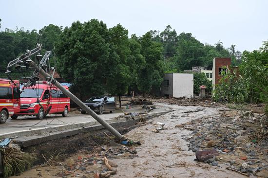 Nearly 10,000 residents evacuated as torrential rain batters southwest China's Guizhou