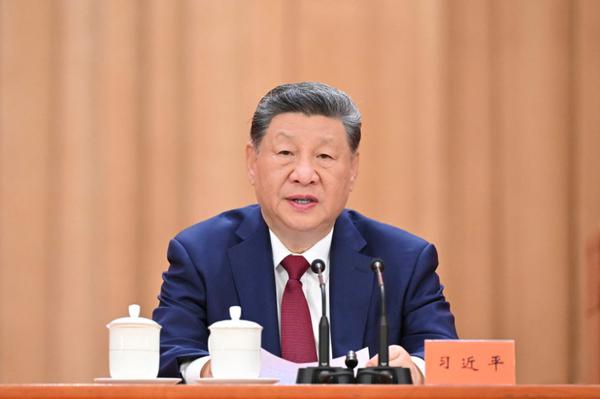 Xi, who is also Chinese president and chairman of the Central Military Commission, delivers an important speech on Wednesday at a grand gathering in Beijing marking the 105th anniversary of the founding of the CPC. YAO DAWEI/XINHUA