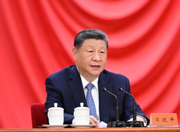 Chinese President Xi Jinping, also general secretary of the Communist Party of China Central Committee and chairman of the Central Military Commission, attends a meeting bringing together the national science and technology award conference, the general assemblies of the members of the Chinese Academy of Sciences (CAS) and the Chinese Academy of Engineering (CAE), and the 11th national congress of the China Association for Science and Technology at the Great Hall of the People in Beijing, capital of China, July 8, 2026. (Xinhua/Shen Hong)