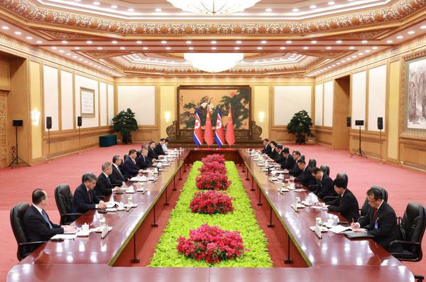 General Secretary of the Communist Party of China Central Committee and Chinese President Xi Jinping meets with Pak Thae Song, premier of the Cabinet of the Democratic People's Republic of Korea (DPRK), at the Great Hall of the People in Beijing, capital of China, on July 10, 2026. Pak is also a member of the Presidium of the Political Bureau of the Central Committee of the Workers' Party of Korea and vice president of the State Affairs Commission of the DPRK. (Photo: Xinhua/Ding Lin)