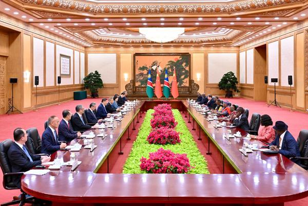 Chinese President Xi Jinping holds talks with Namibian President Netumbo Nandi-Ndaitwah, who is on a state visit to China, at the Great Hall of the People in Beijing, capital of China, July 10, 2026. (Photo: Xinhua/Gao Jie)